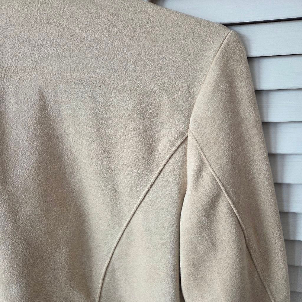 Women's PREMISE Tan Faux Leather Blazer S - Picture 10 of 11